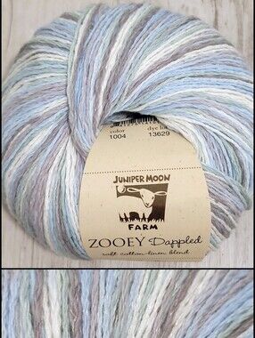 Juniper Moon Farm Zooey Dappled Yarn 1004 Oyster Bay Lot 13629 DK Cotton Linen